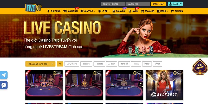 Hướng dẫn các bước đặt cược Casino Five88